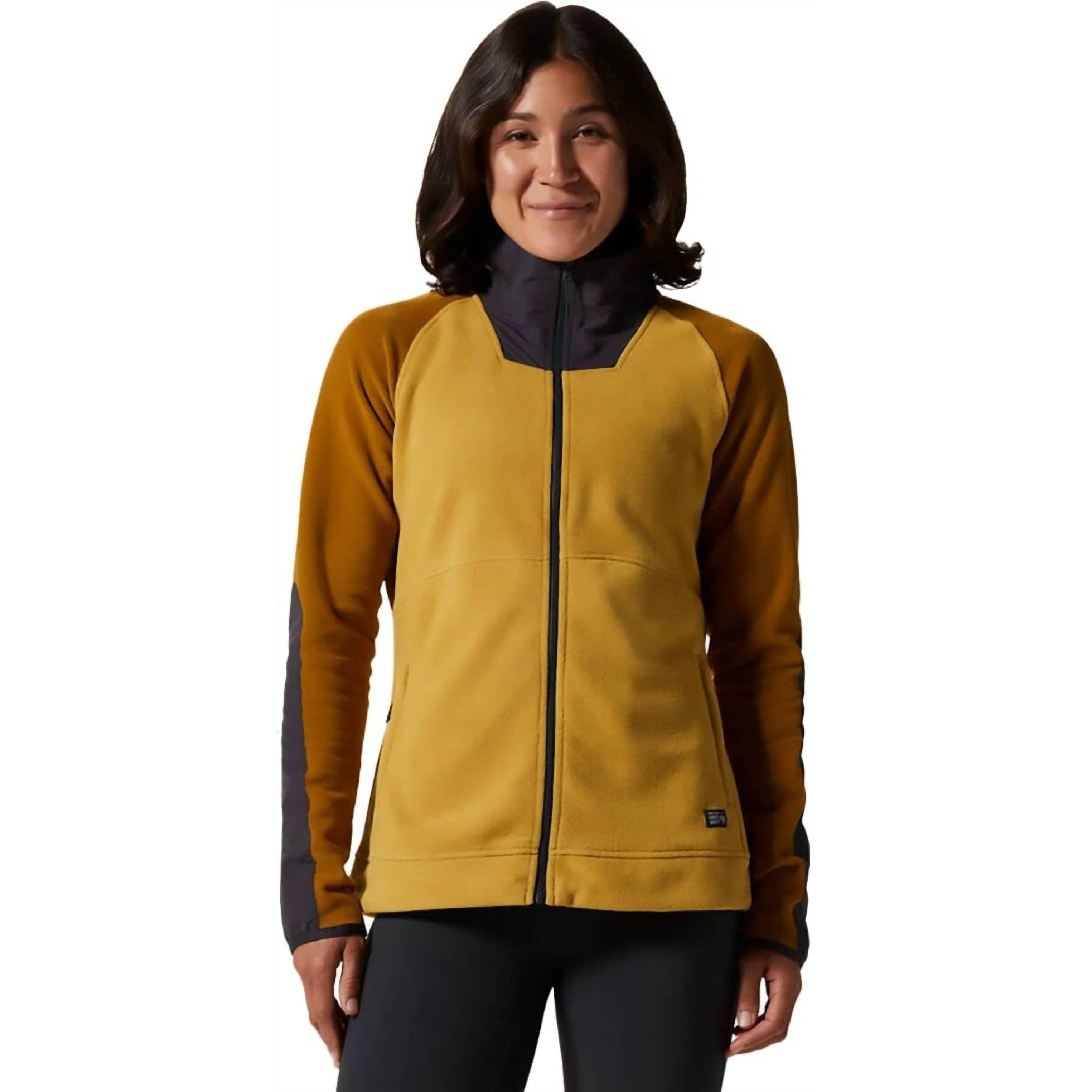 New Mountain Hardwear Unclassic Lt Fleece Jacket In Olive Gold